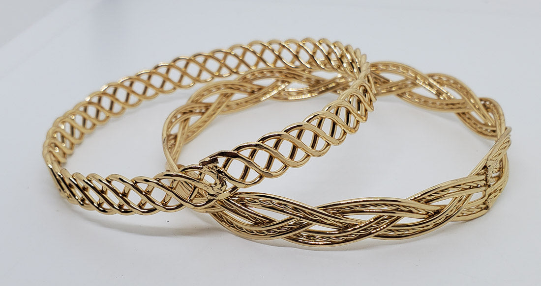 36-Gold Tone 2pc Bracelet Set