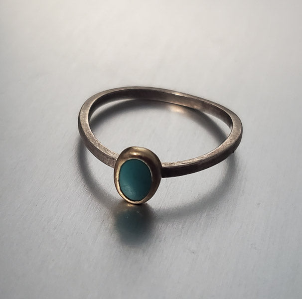 2986-Sterling Silver Turquoise Ring sz 7