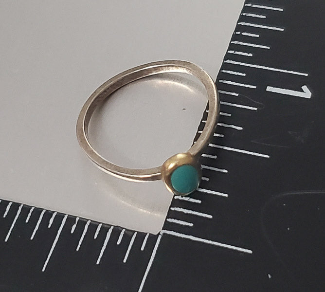 2986-Sterling Silver Turquoise Ring sz 7