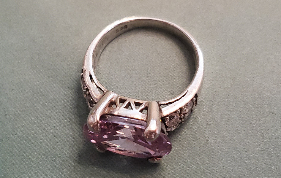 Light Purple Sterling Silver Ring Sz 6