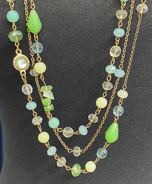 5176-Resin, Stone, & Glass Necklace