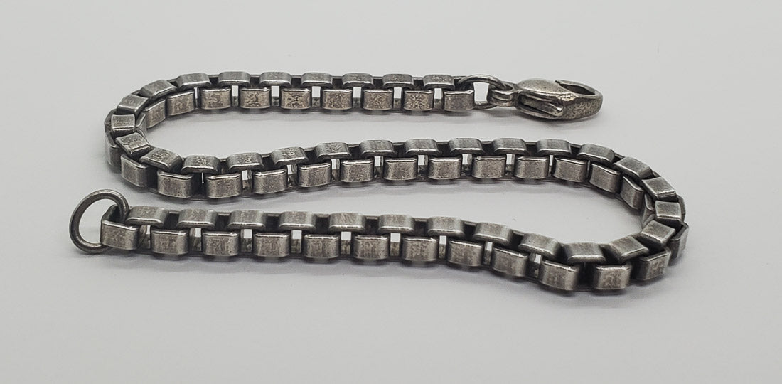 Large 4mm Sterling Silver Box Bracelet