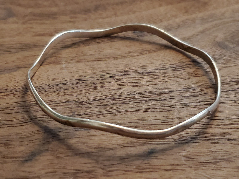 Sterling Silver Wavy Bangle Bracelet