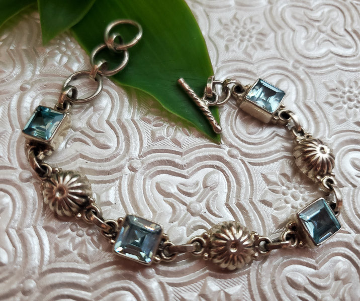 Gorgeous Sterling Blue Tourmaline Bracelet