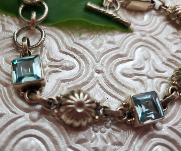 Gorgeous Sterling Blue Tourmaline Bracelet