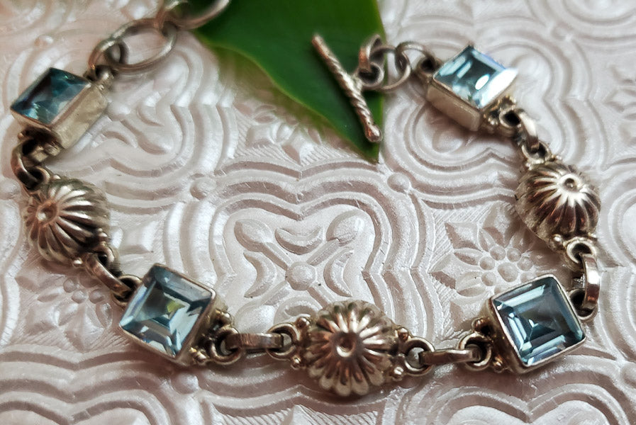 Gorgeous Sterling Blue Tourmaline Bracelet