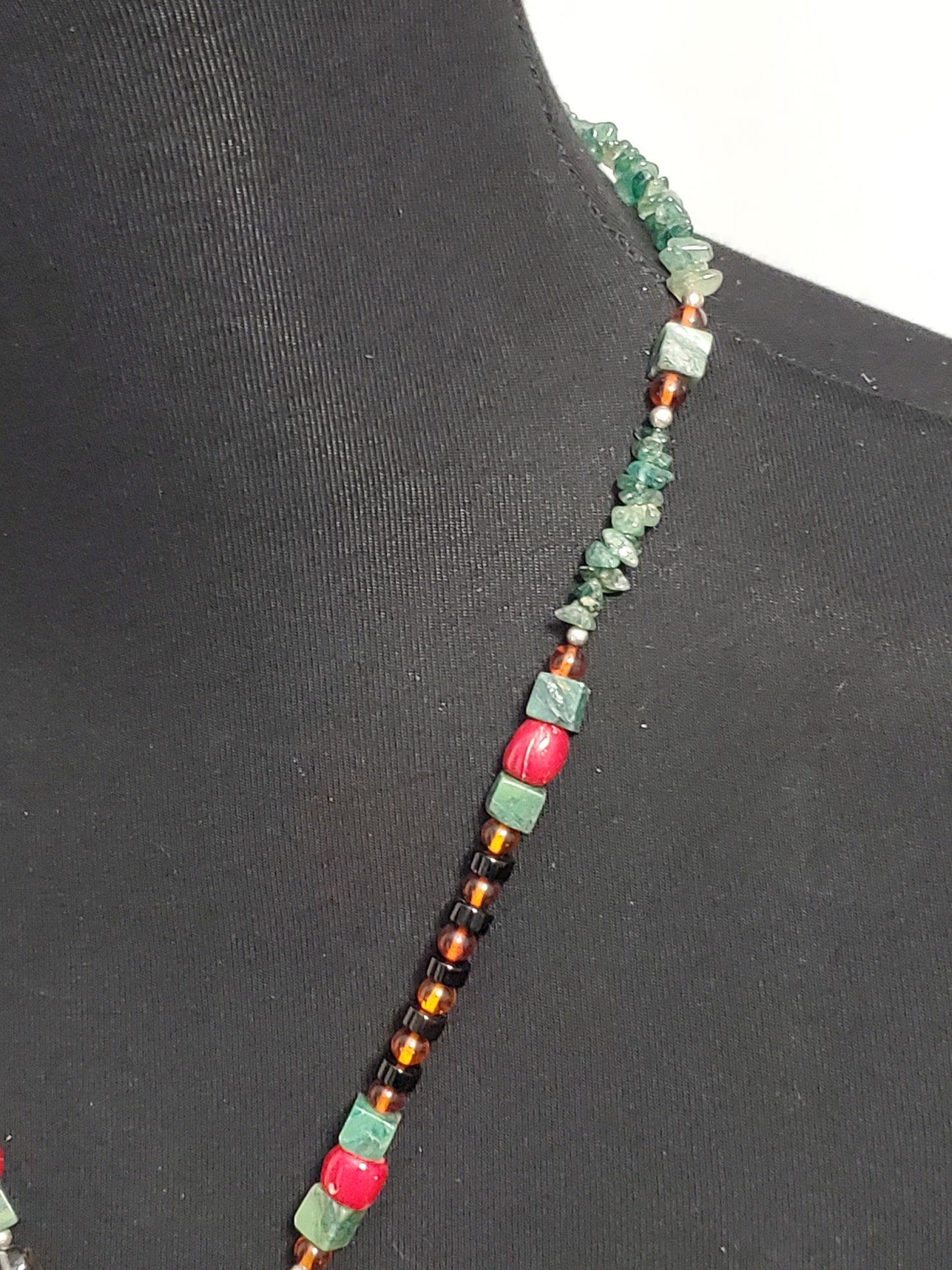 5464-Multi Gemstone Abstract Necklace