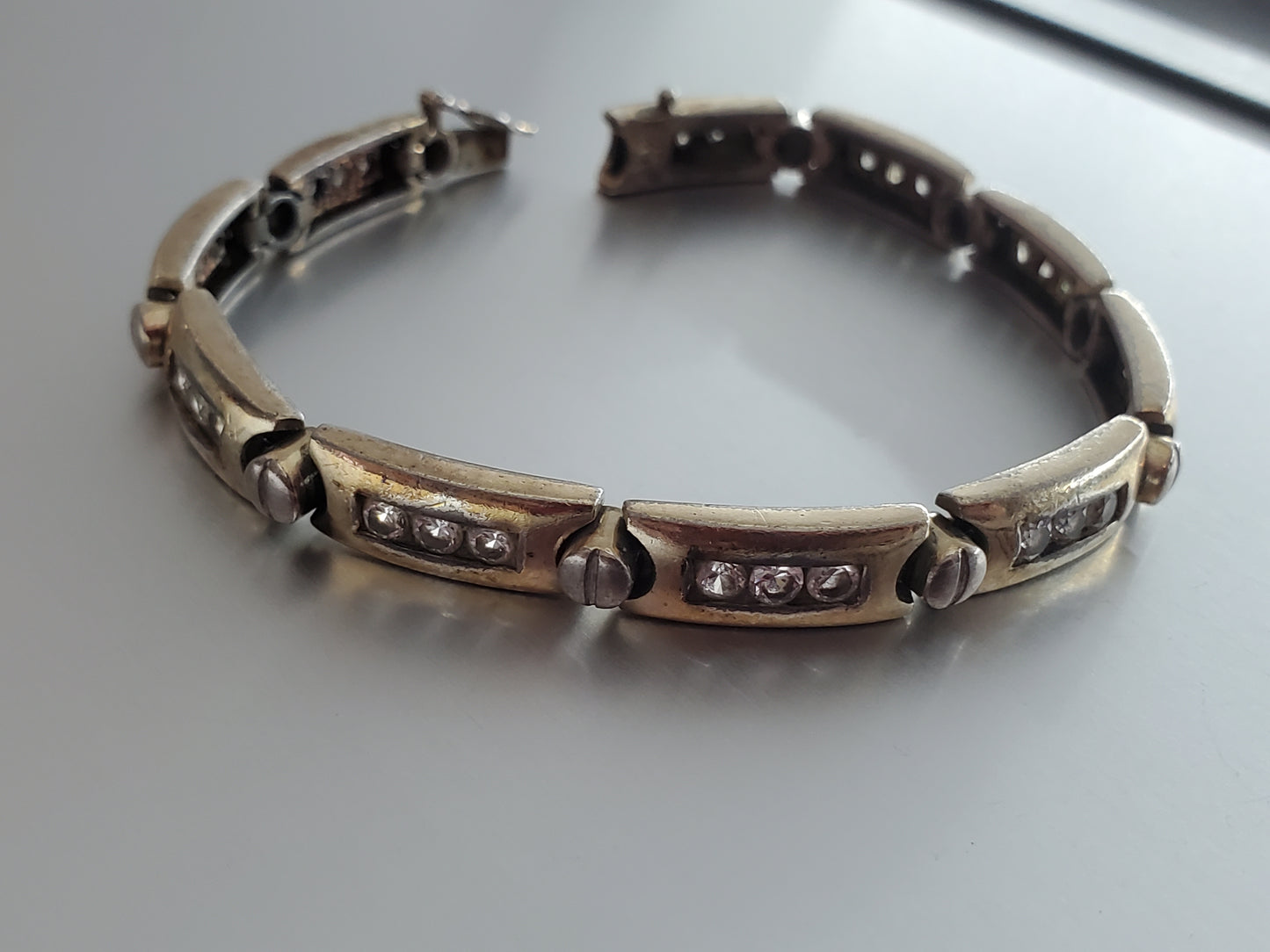 4062-Worn Sterling Silver Vermeil Bracelet