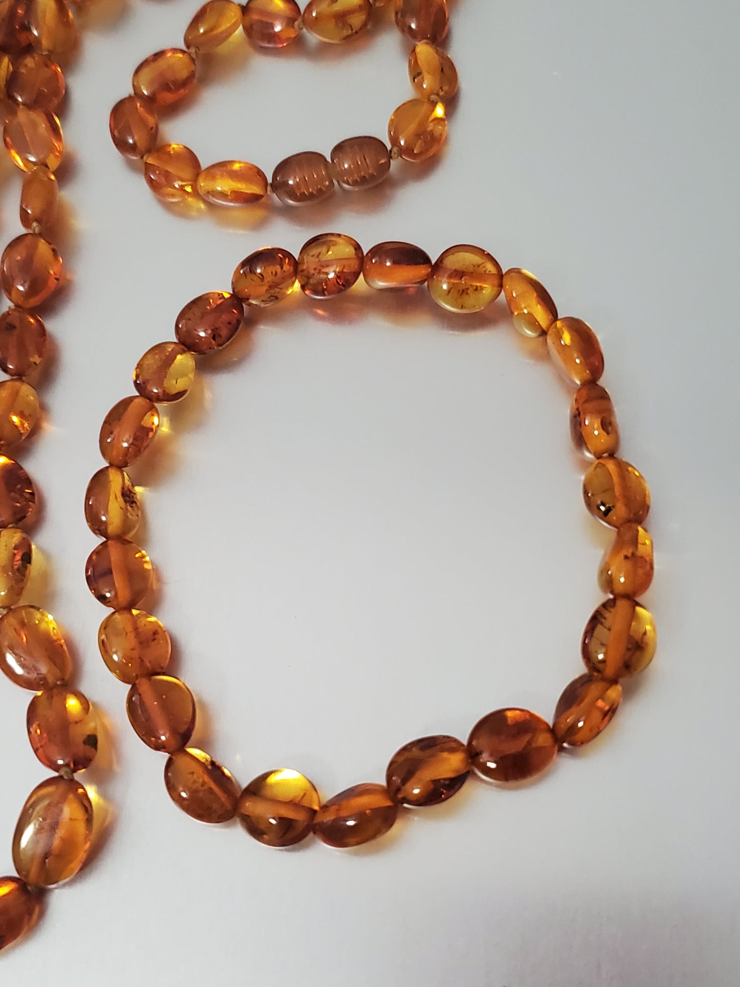 2322-Amber Beaded Necklace and Bracelet Set