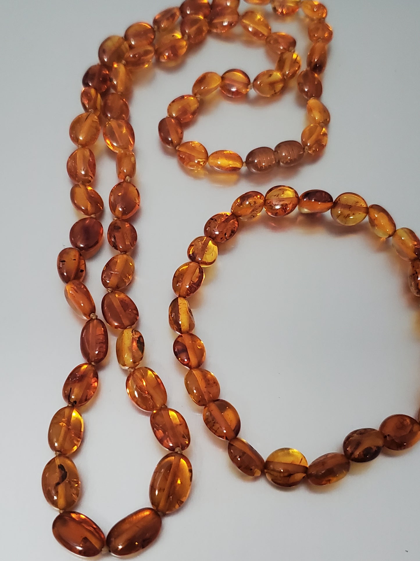 2322-Amber Beaded Necklace and Bracelet Set