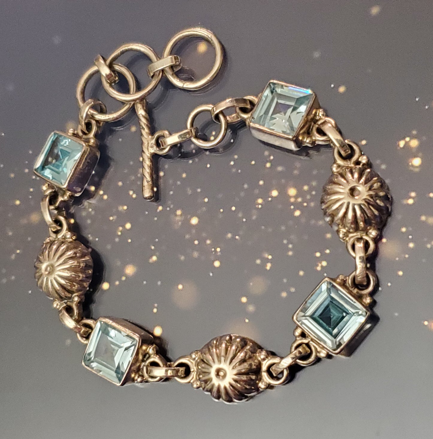 Gorgeous Sterling Blue Tourmaline Bracelet