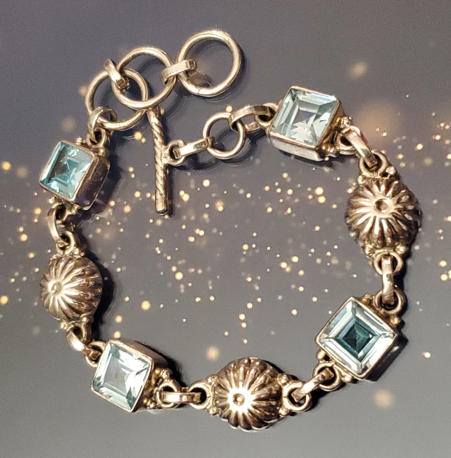 Gorgeous Sterling Blue Tourmaline Bracelet