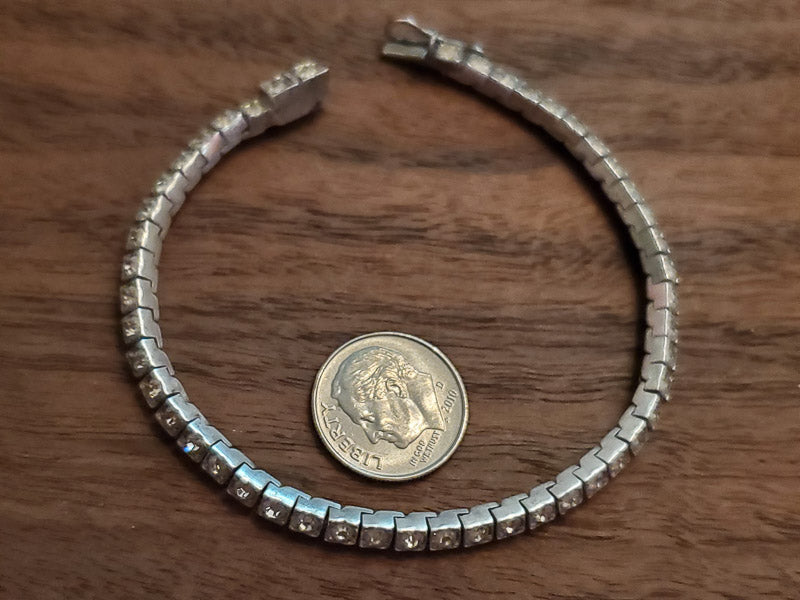 Vintage Sterling Silver Rhinestone Bracelet