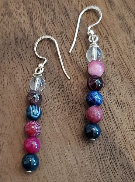 Natural Stone Sterling Silver Earrings